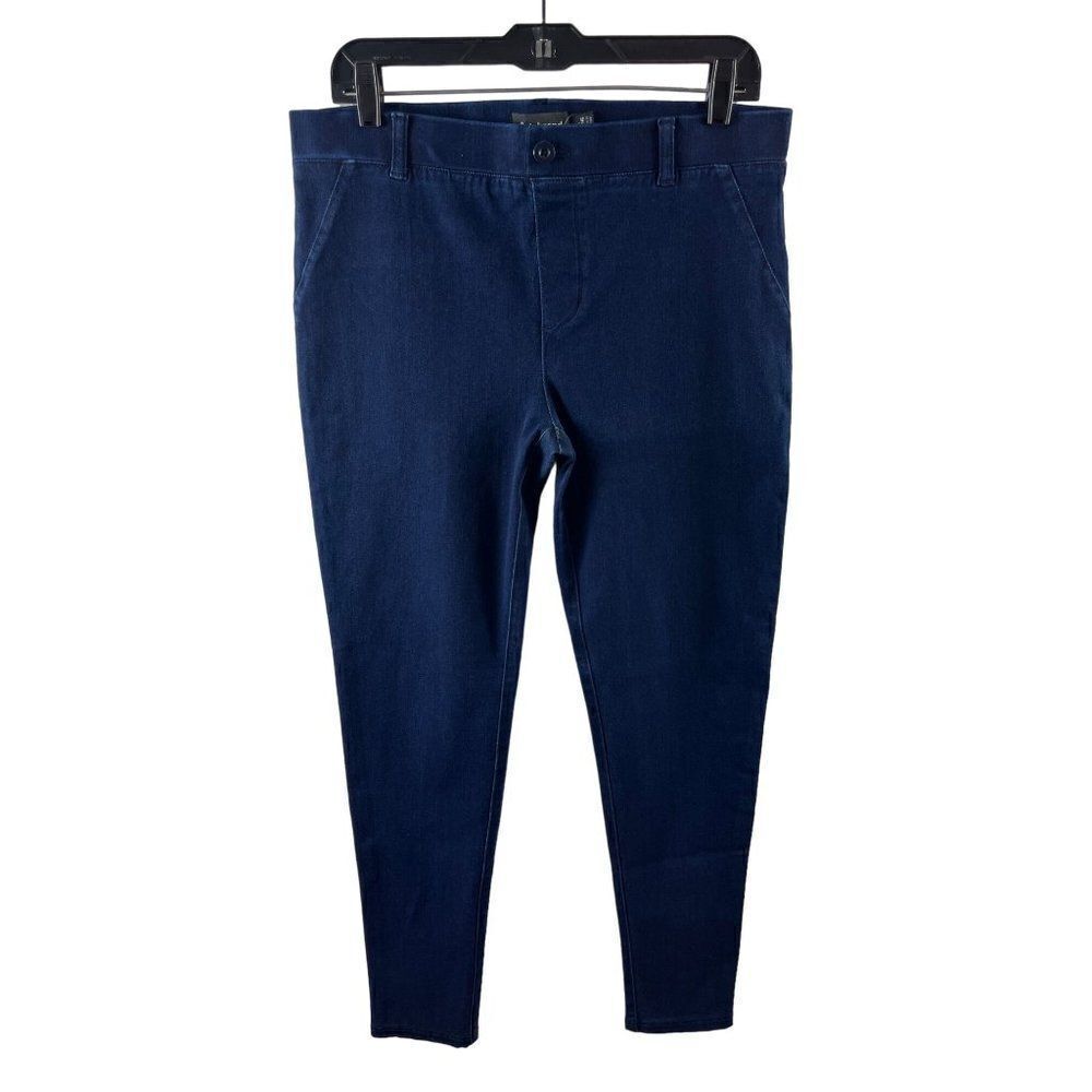Betabrand 2 Pockets Dark Denim Classic Pull On Stretch Skinny Jeans Large Long